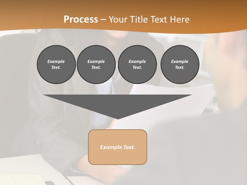 A Woman Sitting At A Desk In Front Of A Man PowerPoint Template