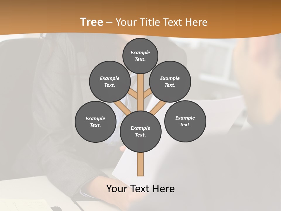 A Woman Sitting At A Desk In Front Of A Man PowerPoint Template