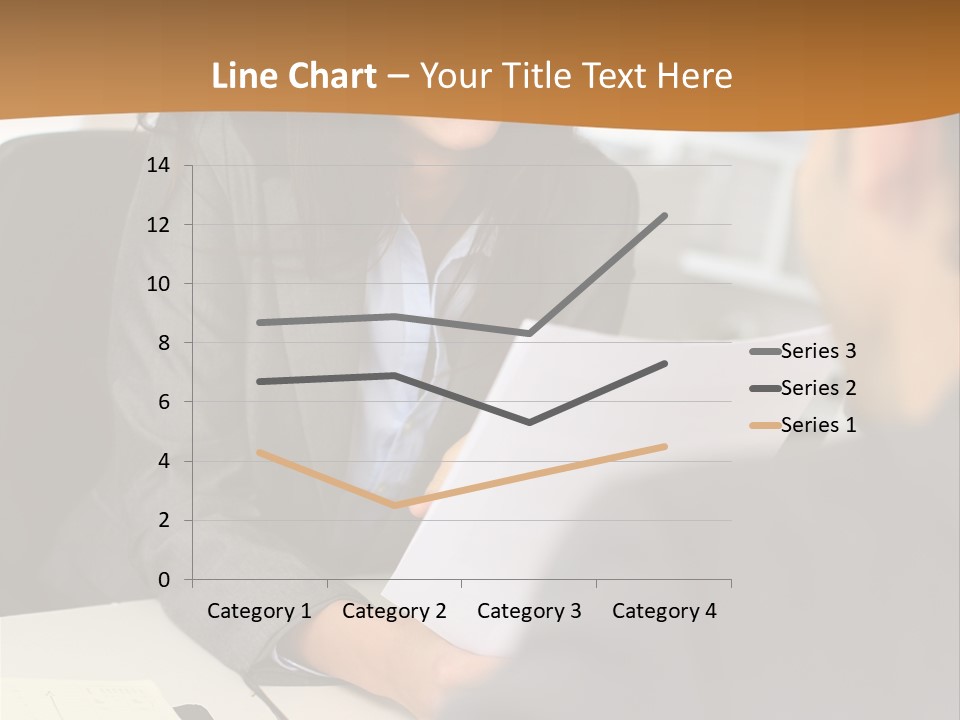 A Woman Sitting At A Desk In Front Of A Man PowerPoint Template