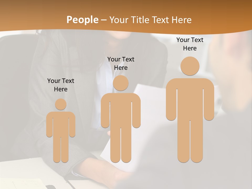 A Woman Sitting At A Desk In Front Of A Man PowerPoint Template