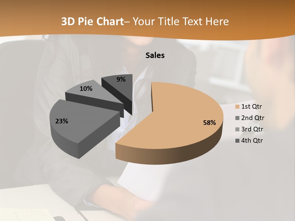 A Woman Sitting At A Desk In Front Of A Man PowerPoint Template