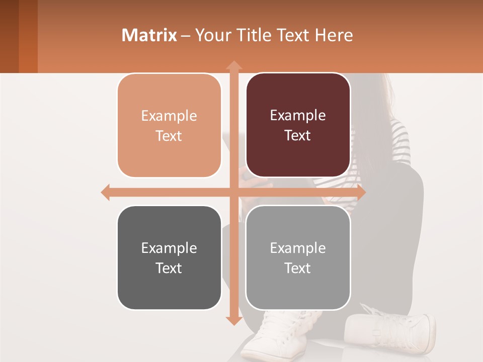 A Woman Sitting On The Floor Using A Tablet PowerPoint Template