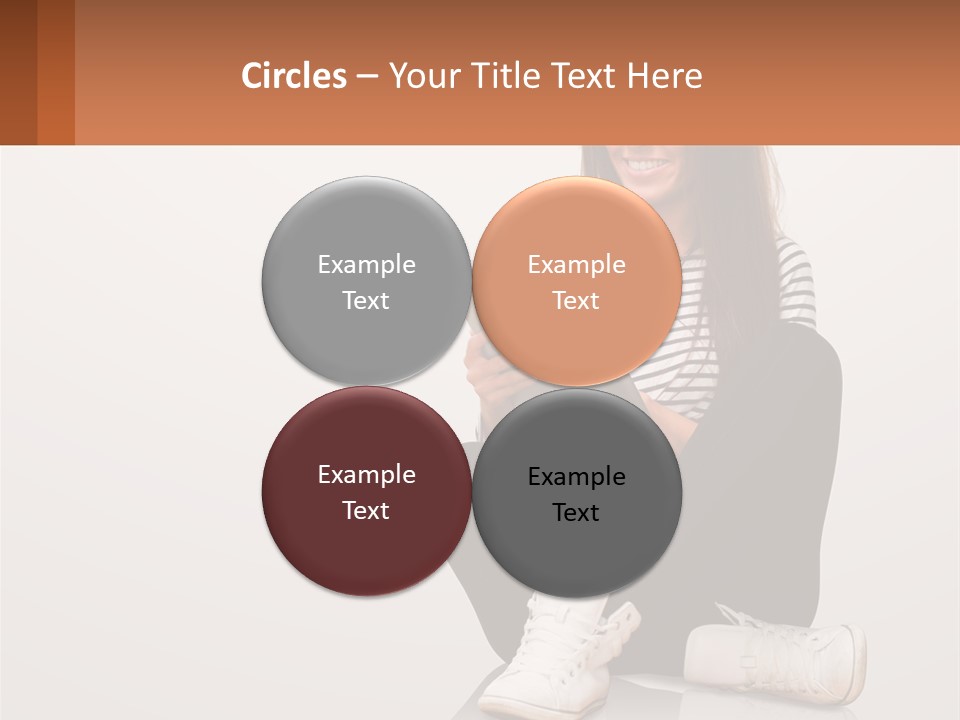 A Woman Sitting On The Floor Using A Tablet PowerPoint Template