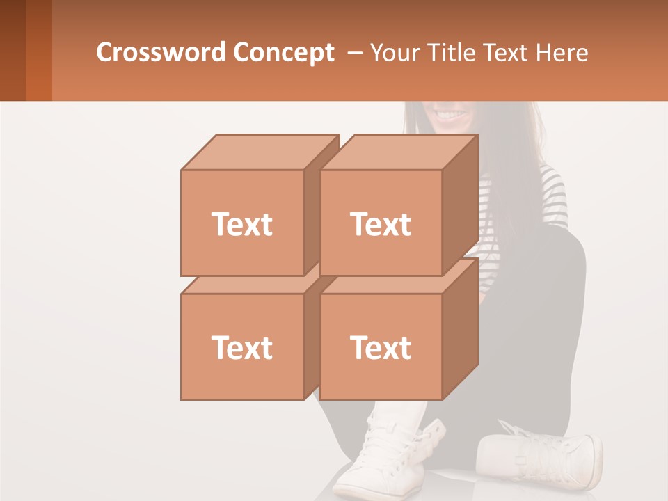 A Woman Sitting On The Floor Using A Tablet PowerPoint Template