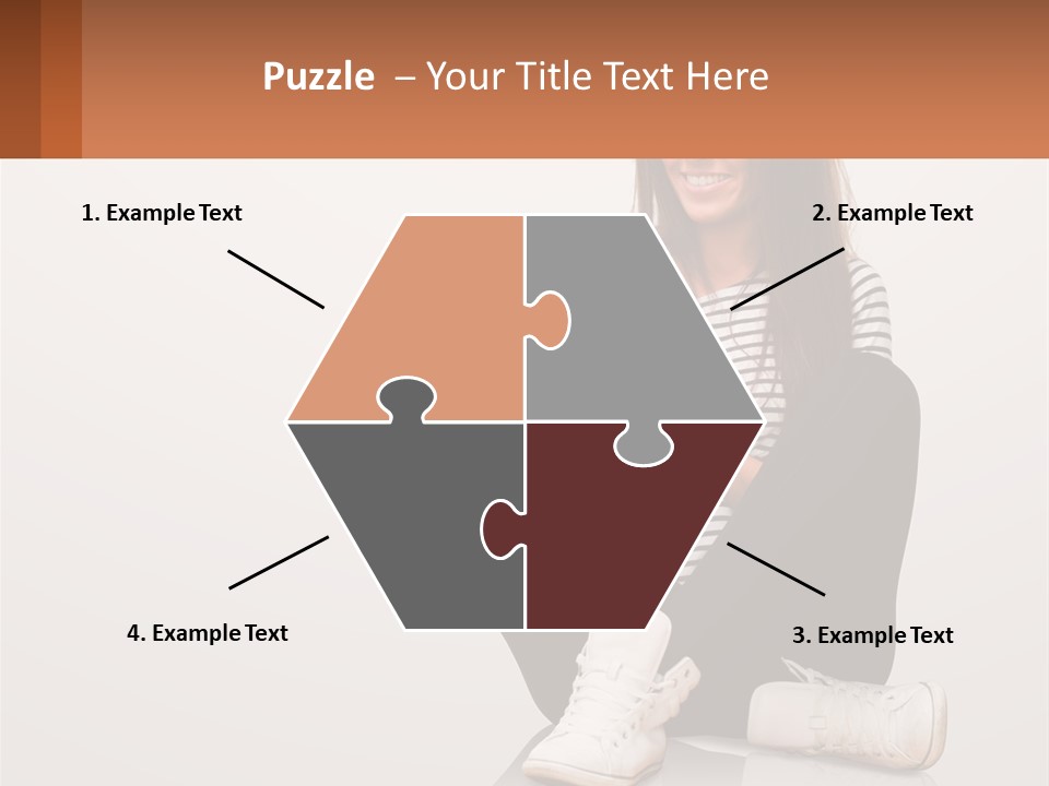 A Woman Sitting On The Floor Using A Tablet PowerPoint Template