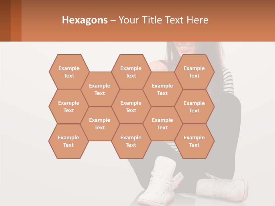 A Woman Sitting On The Floor Using A Tablet PowerPoint Template