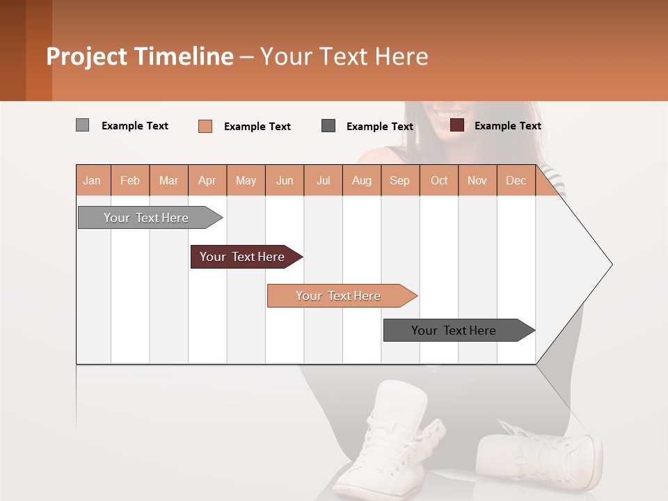 A Woman Sitting On The Floor Using A Tablet PowerPoint Template