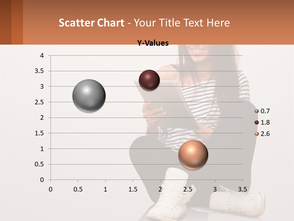 A Woman Sitting On The Floor Using A Tablet PowerPoint Template