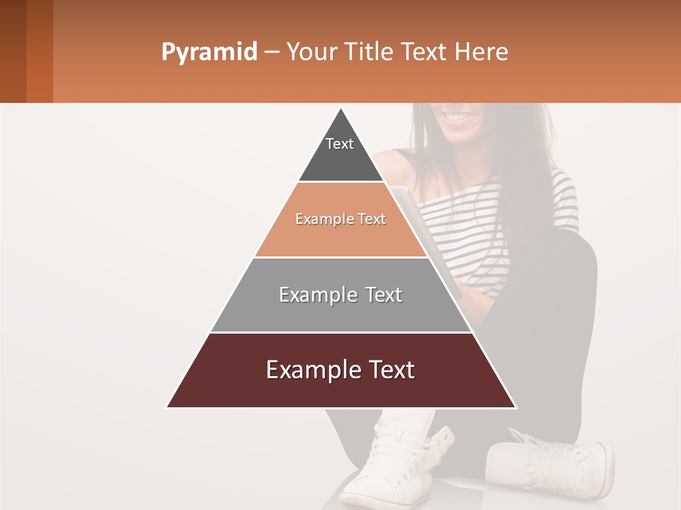 A Woman Sitting On The Floor Using A Tablet PowerPoint Template