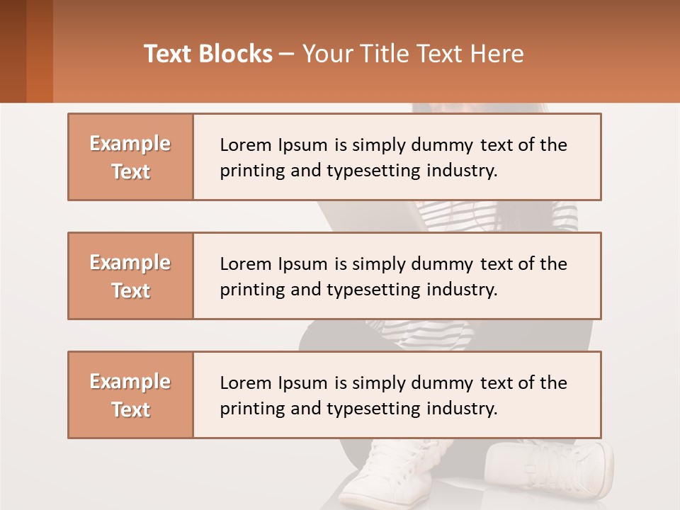 A Woman Sitting On The Floor Using A Tablet PowerPoint Template