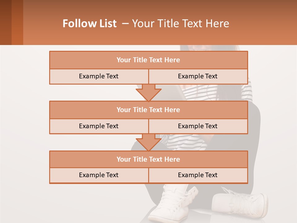 A Woman Sitting On The Floor Using A Tablet PowerPoint Template