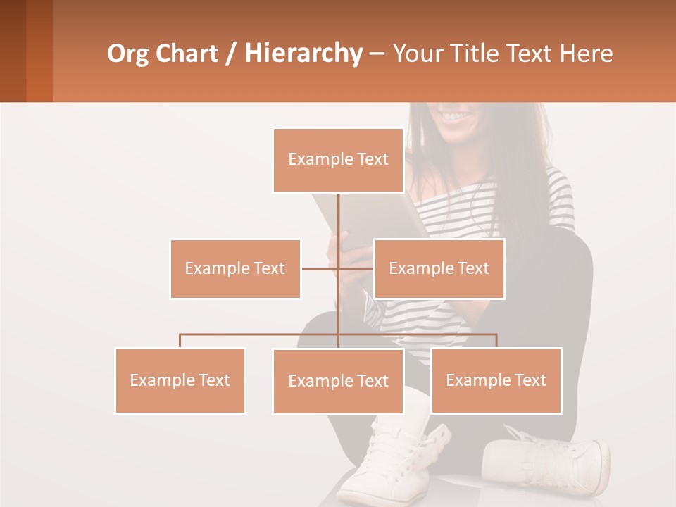 A Woman Sitting On The Floor Using A Tablet PowerPoint Template