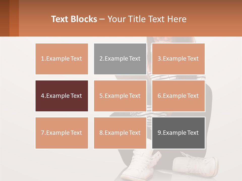 A Woman Sitting On The Floor Using A Tablet PowerPoint Template