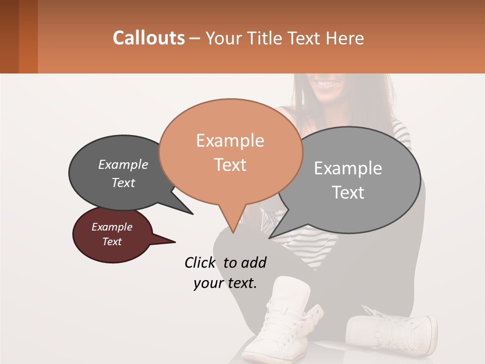 A Woman Sitting On The Floor Using A Tablet PowerPoint Template