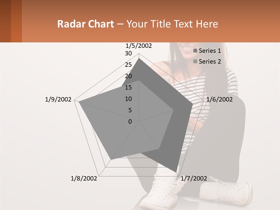 A Woman Sitting On The Floor Using A Tablet PowerPoint Template