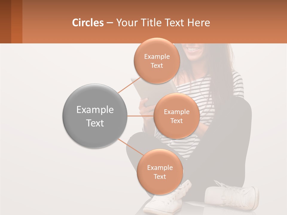 A Woman Sitting On The Floor Using A Tablet PowerPoint Template