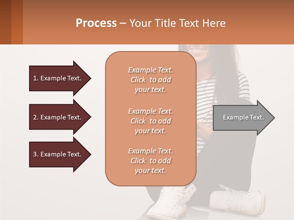 A Woman Sitting On The Floor Using A Tablet PowerPoint Template