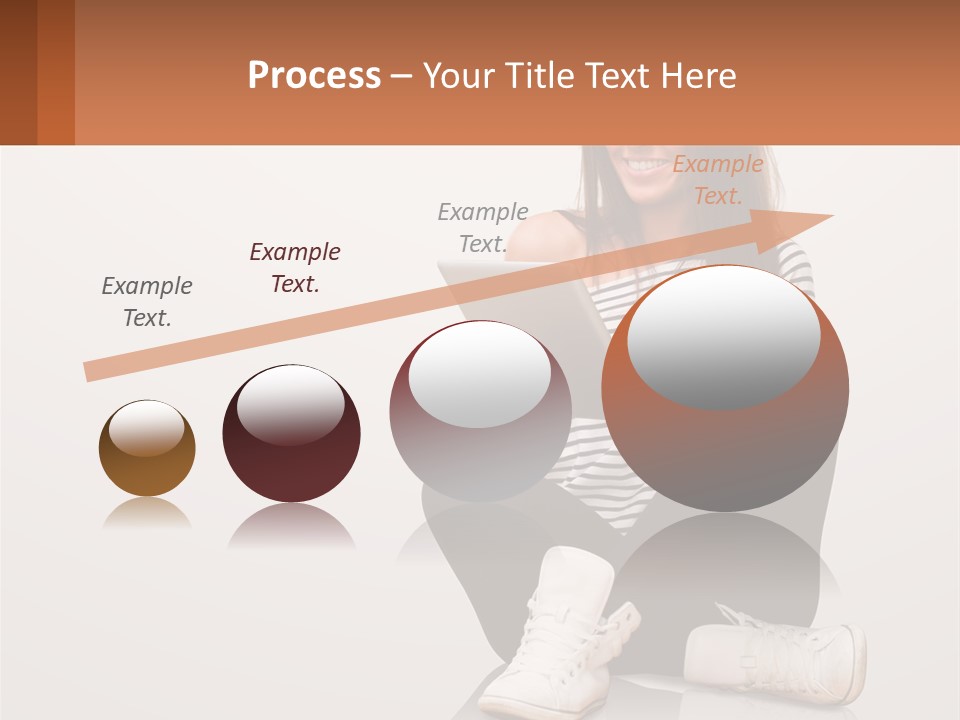 A Woman Sitting On The Floor Using A Tablet PowerPoint Template