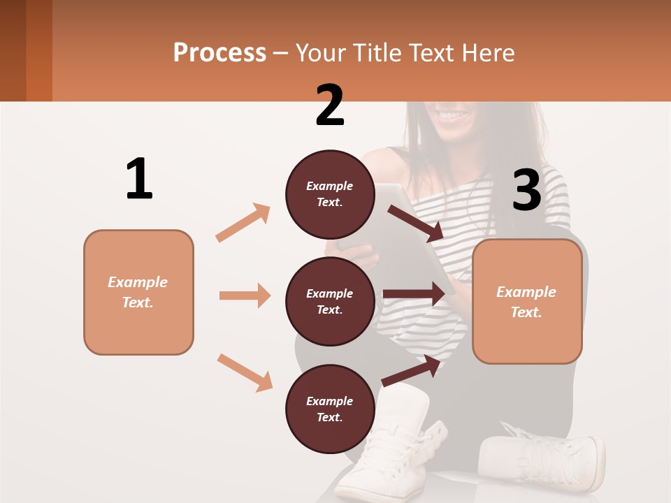 A Woman Sitting On The Floor Using A Tablet PowerPoint Template