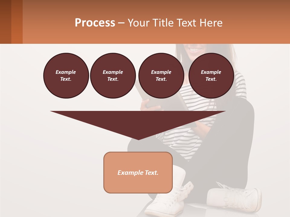 A Woman Sitting On The Floor Using A Tablet PowerPoint Template