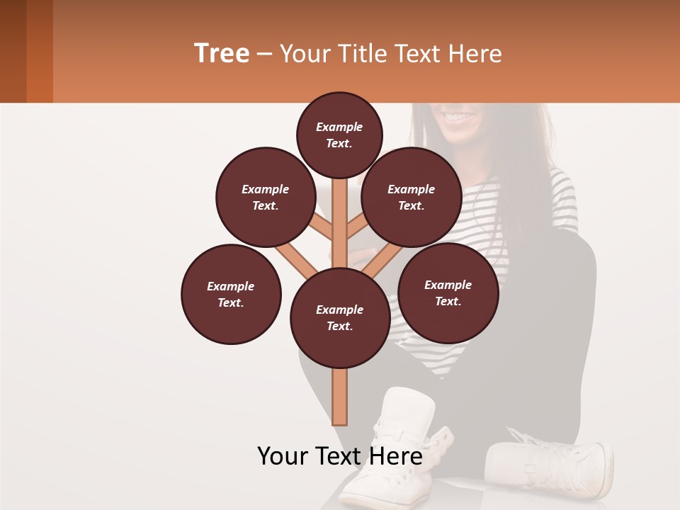 A Woman Sitting On The Floor Using A Tablet PowerPoint Template