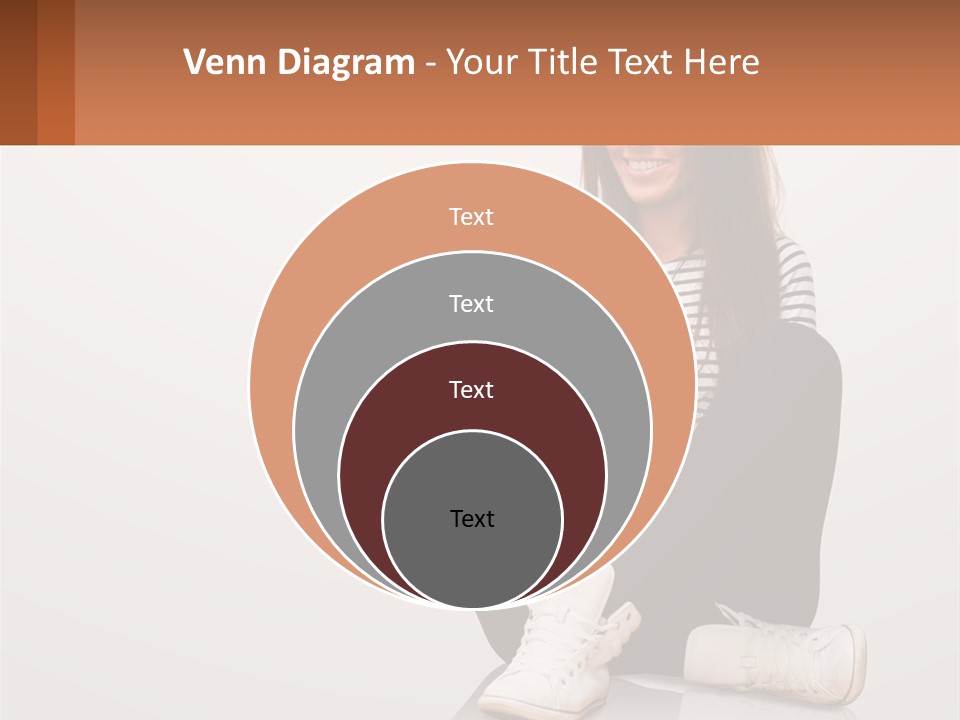 A Woman Sitting On The Floor Using A Tablet PowerPoint Template