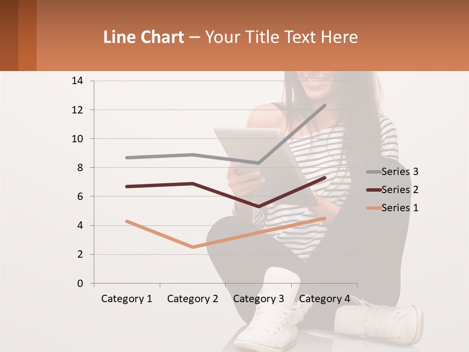 A Woman Sitting On The Floor Using A Tablet PowerPoint Template
