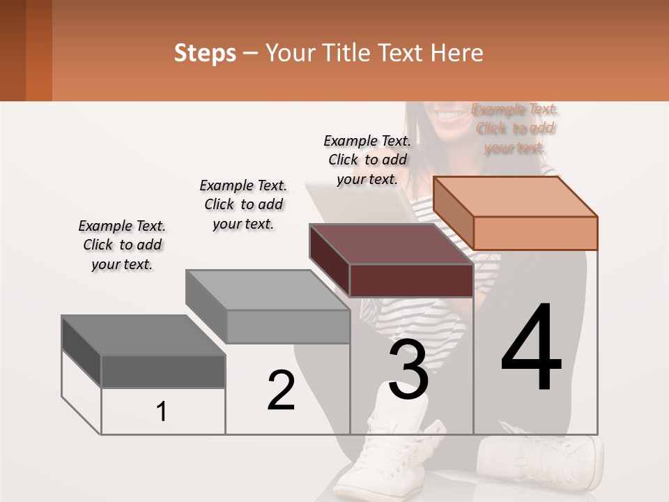 A Woman Sitting On The Floor Using A Tablet PowerPoint Template