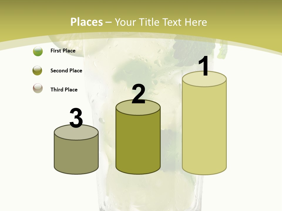 A Mojito With Lime And Mint On A White Background PowerPoint Template