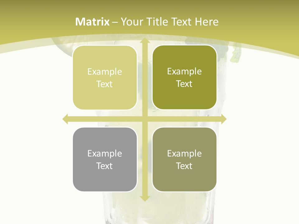 A Mojito With Lime And Mint On A White Background PowerPoint Template