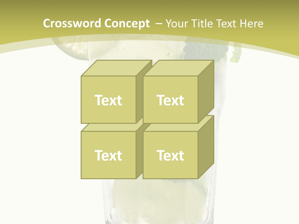 A Mojito With Lime And Mint On A White Background PowerPoint Template