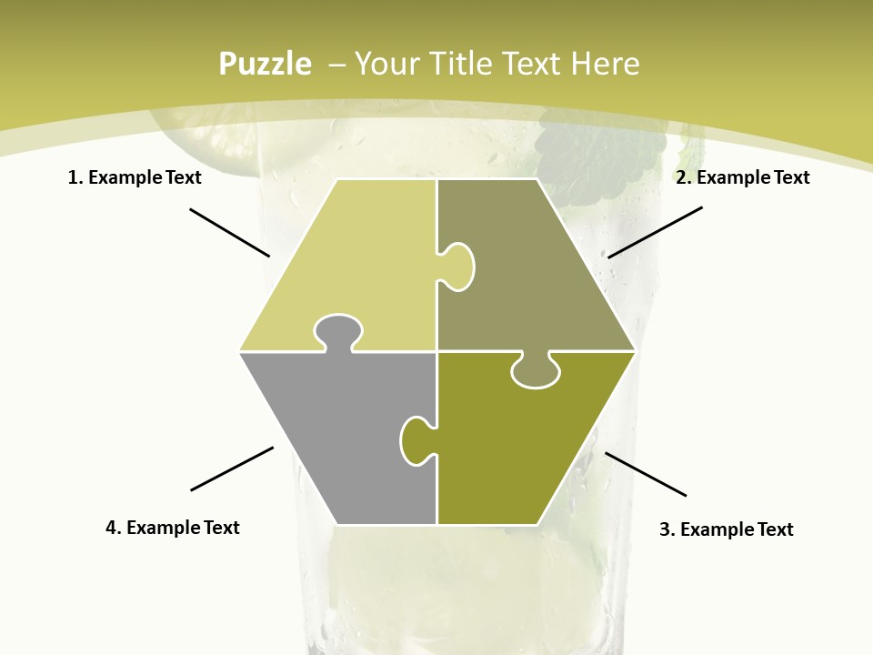 A Mojito With Lime And Mint On A White Background PowerPoint Template