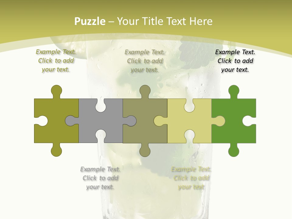 A Mojito With Lime And Mint On A White Background PowerPoint Template