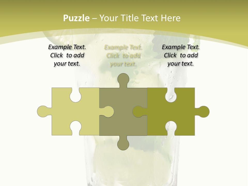 A Mojito With Lime And Mint On A White Background PowerPoint Template