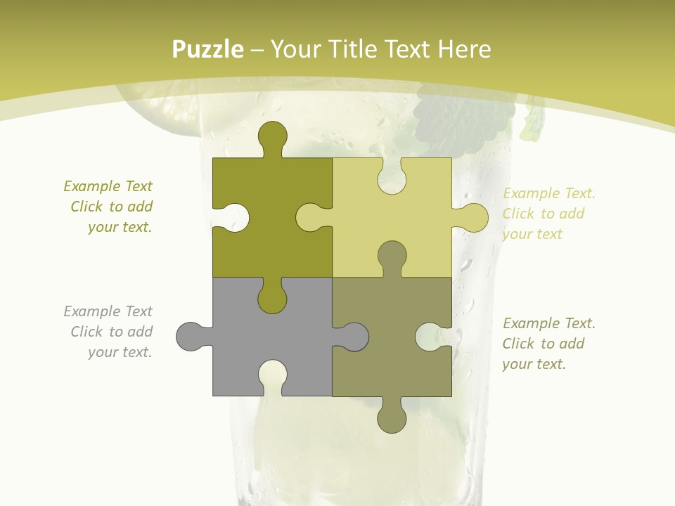 A Mojito With Lime And Mint On A White Background PowerPoint Template