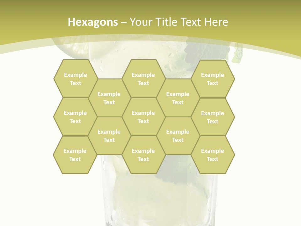 A Mojito With Lime And Mint On A White Background PowerPoint Template