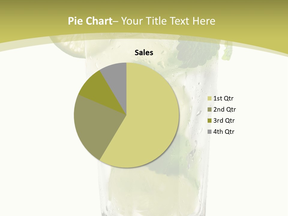 A Mojito With Lime And Mint On A White Background PowerPoint Template