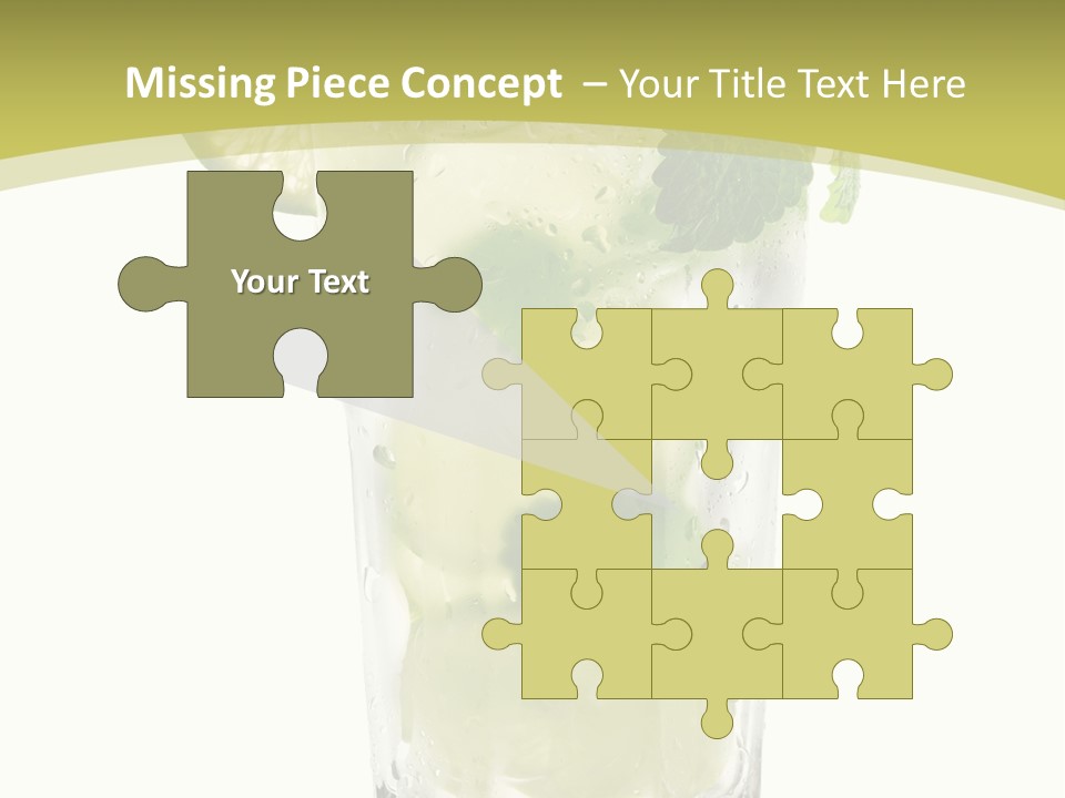 A Mojito With Lime And Mint On A White Background PowerPoint Template