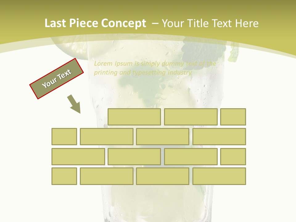 A Mojito With Lime And Mint On A White Background PowerPoint Template