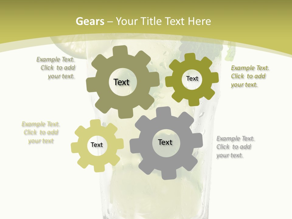 A Mojito With Lime And Mint On A White Background PowerPoint Template