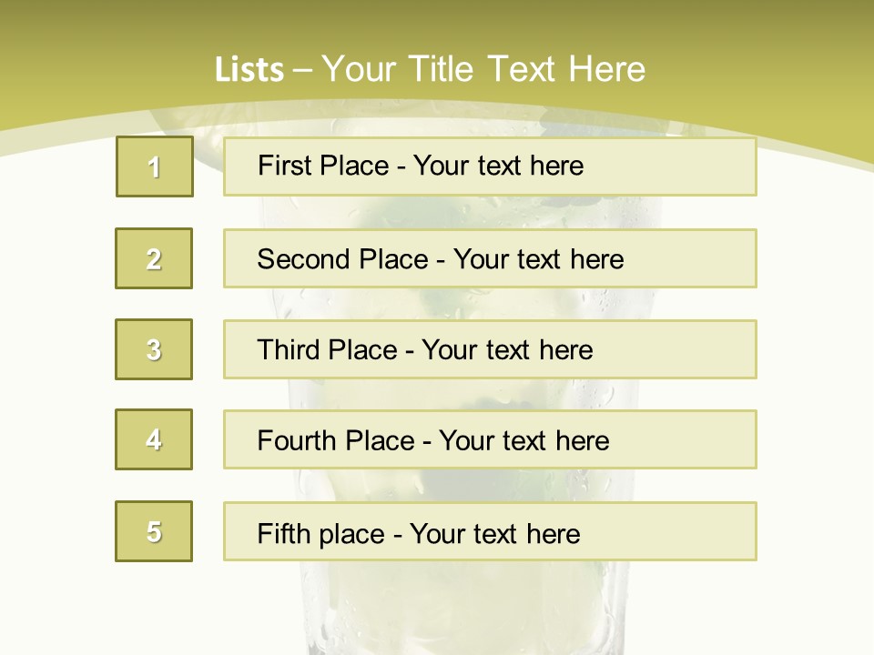 A Mojito With Lime And Mint On A White Background PowerPoint Template