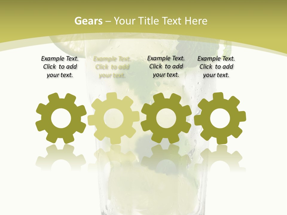 A Mojito With Lime And Mint On A White Background PowerPoint Template