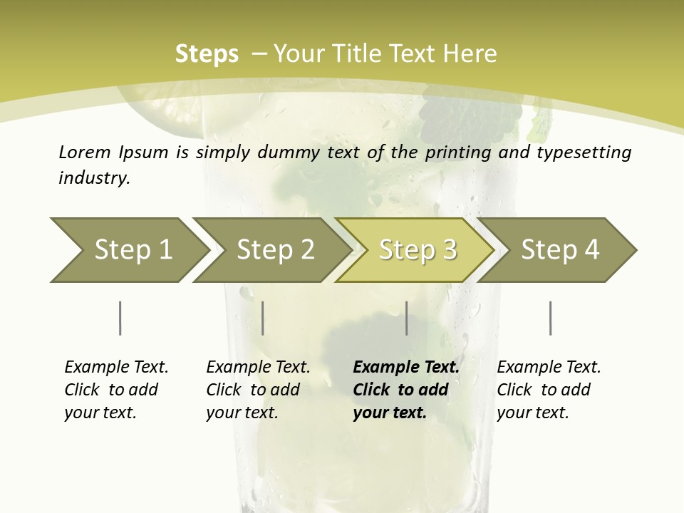 A Mojito With Lime And Mint On A White Background PowerPoint Template