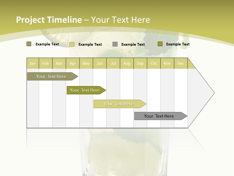 A Mojito With Lime And Mint On A White Background PowerPoint Template