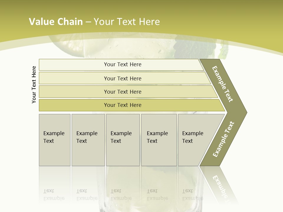 A Mojito With Lime And Mint On A White Background PowerPoint Template