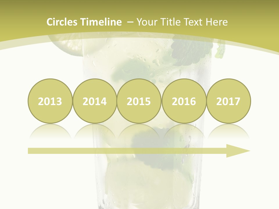 A Mojito With Lime And Mint On A White Background PowerPoint Template