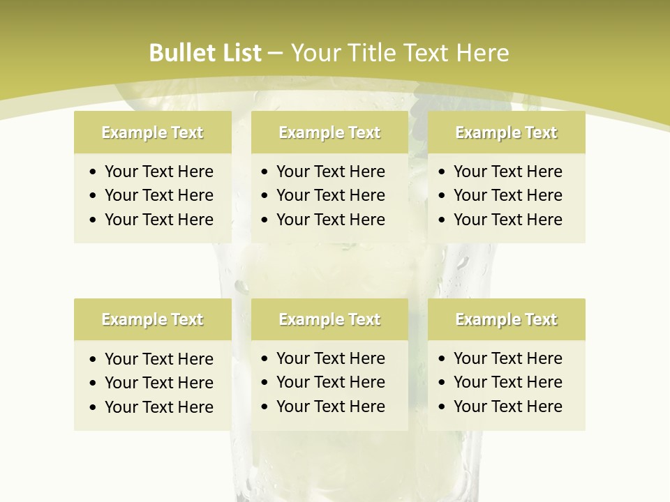 A Mojito With Lime And Mint On A White Background PowerPoint Template