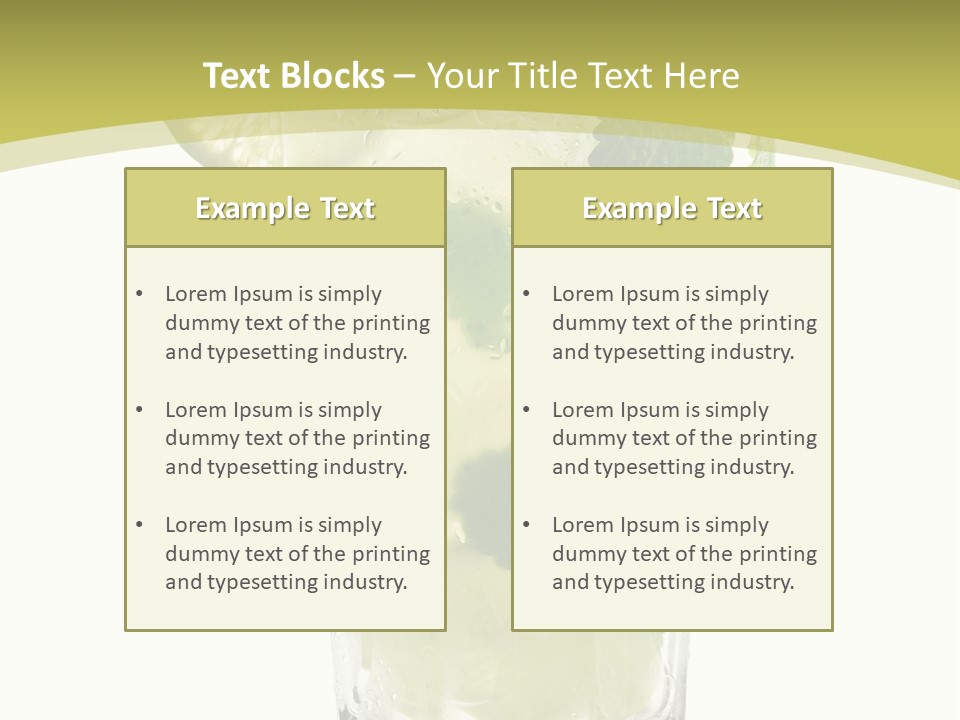 A Mojito With Lime And Mint On A White Background PowerPoint Template