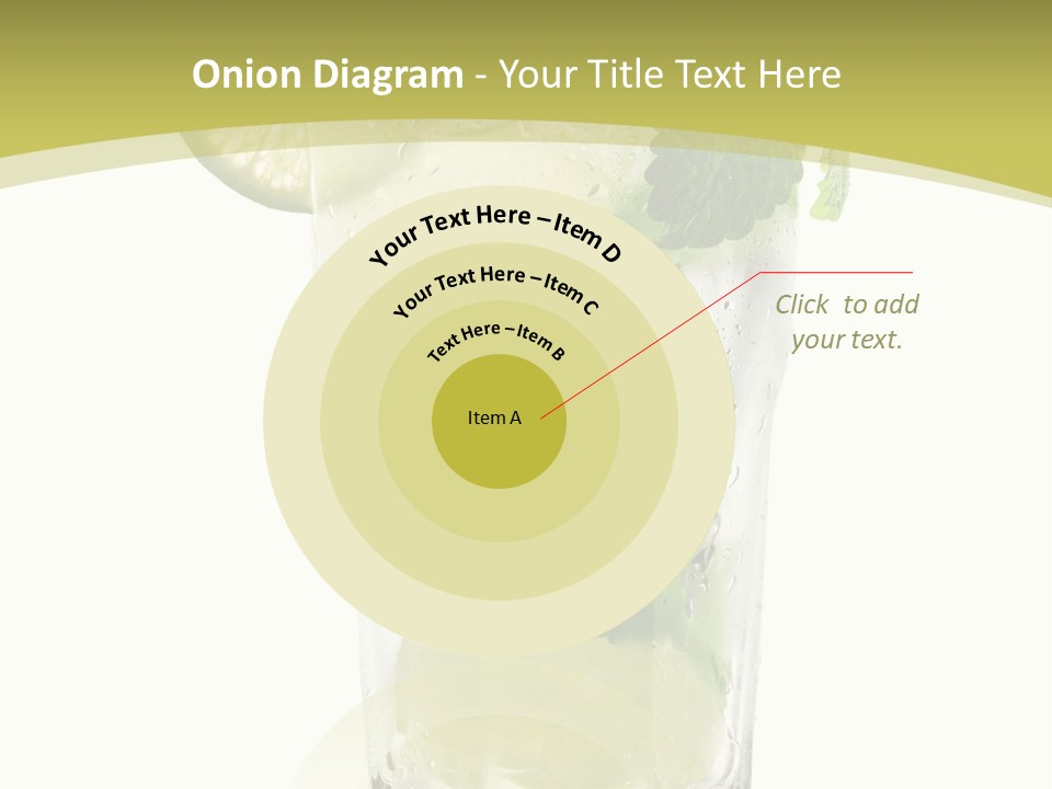 A Mojito With Lime And Mint On A White Background PowerPoint Template