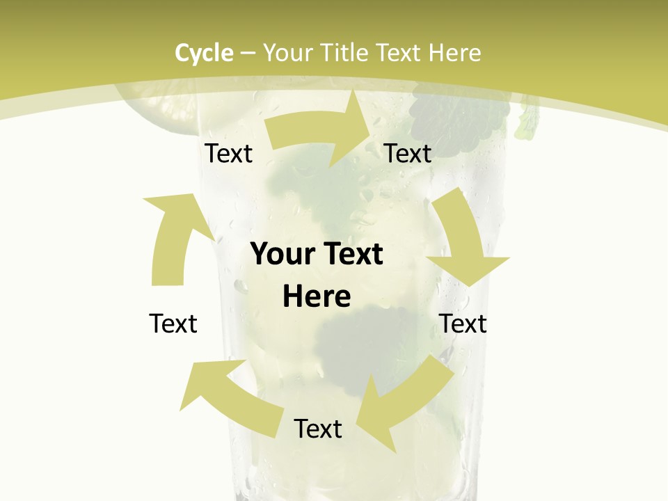 A Mojito With Lime And Mint On A White Background PowerPoint Template